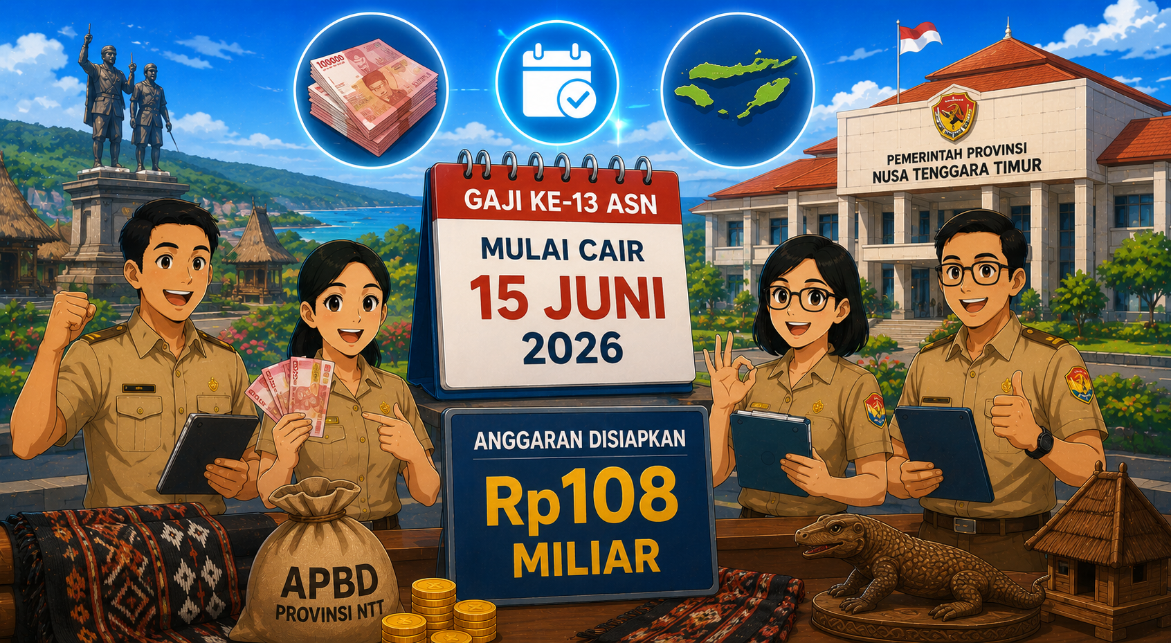 Gaji Ke-13 PNS NTT Cair 15 Juni 2026, Pemprov Siapkan Rp108 Miliar