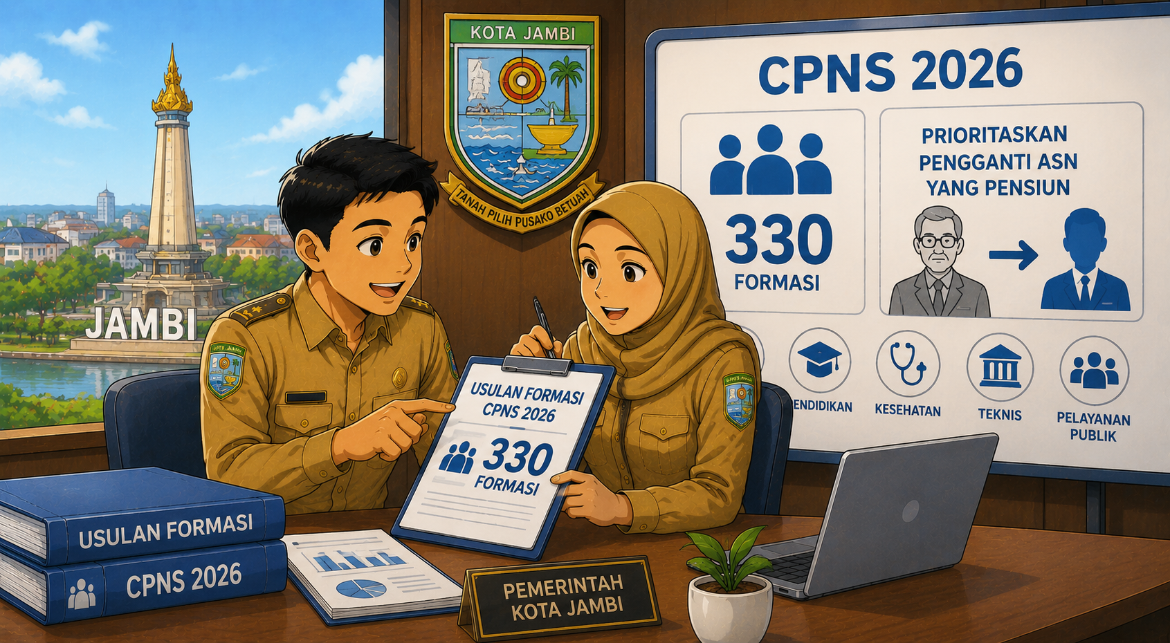 Kota Jambi Usulkan 330 Formasi CPNS 2026, Prioritaskan Pengganti ASN yang Pensiun