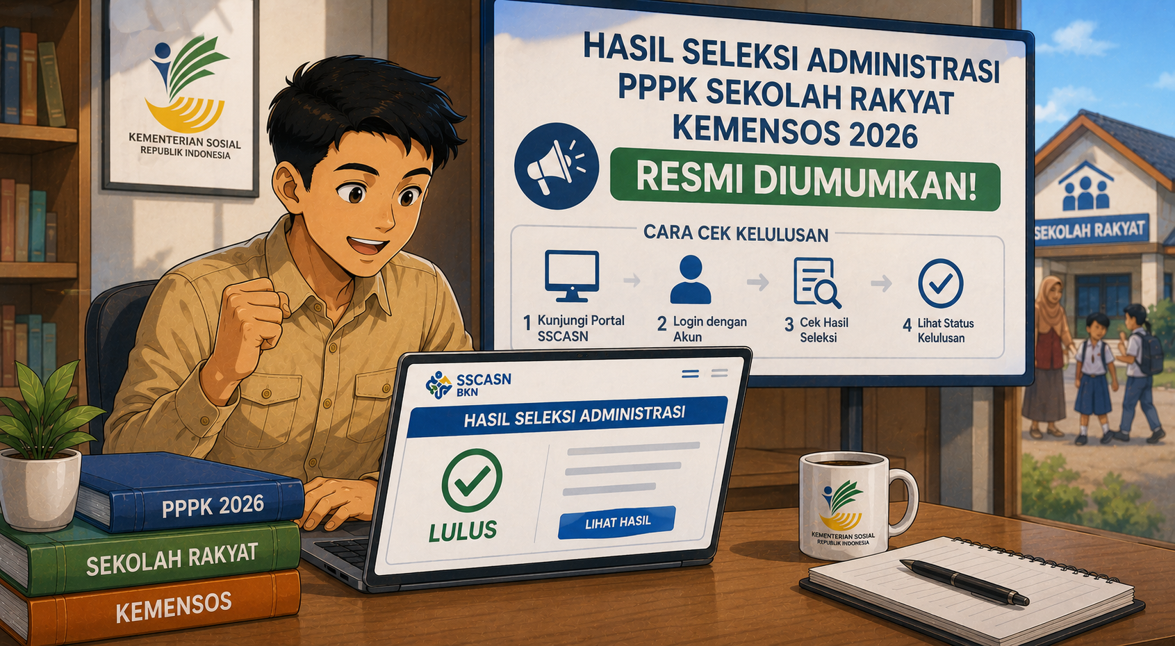 Hasil Seleksi Administrasi PPPK Sekolah Rakyat Kemensos 2026 Resmi Diumumkan, Begini Cara Cek Kelulusannya