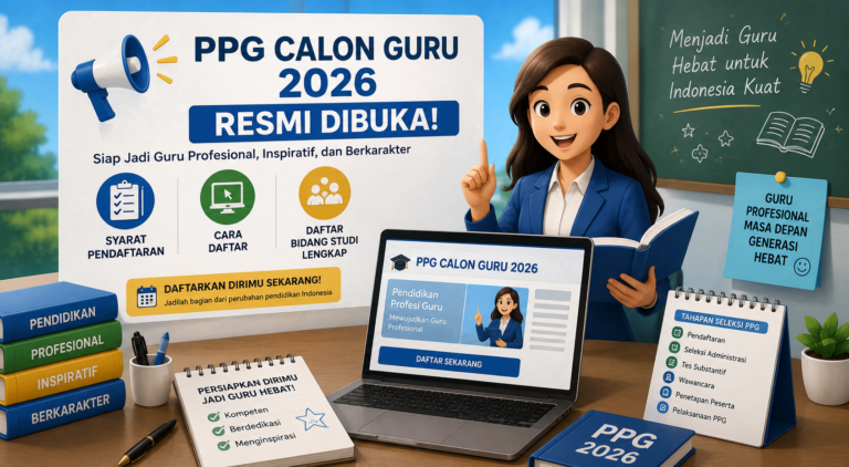 PPG Calon Guru 2026 Resmi Dibuka, Simak Syarat Pendaftaran dan Daftar Bidang Studi Lengkap