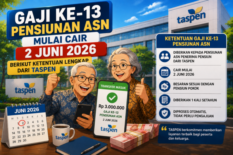 Gaji ke-13 Pensiunan ASN Mulai Cair 2 Juni 2026, Berikut Ketentuan Lengkap dari TASPEN