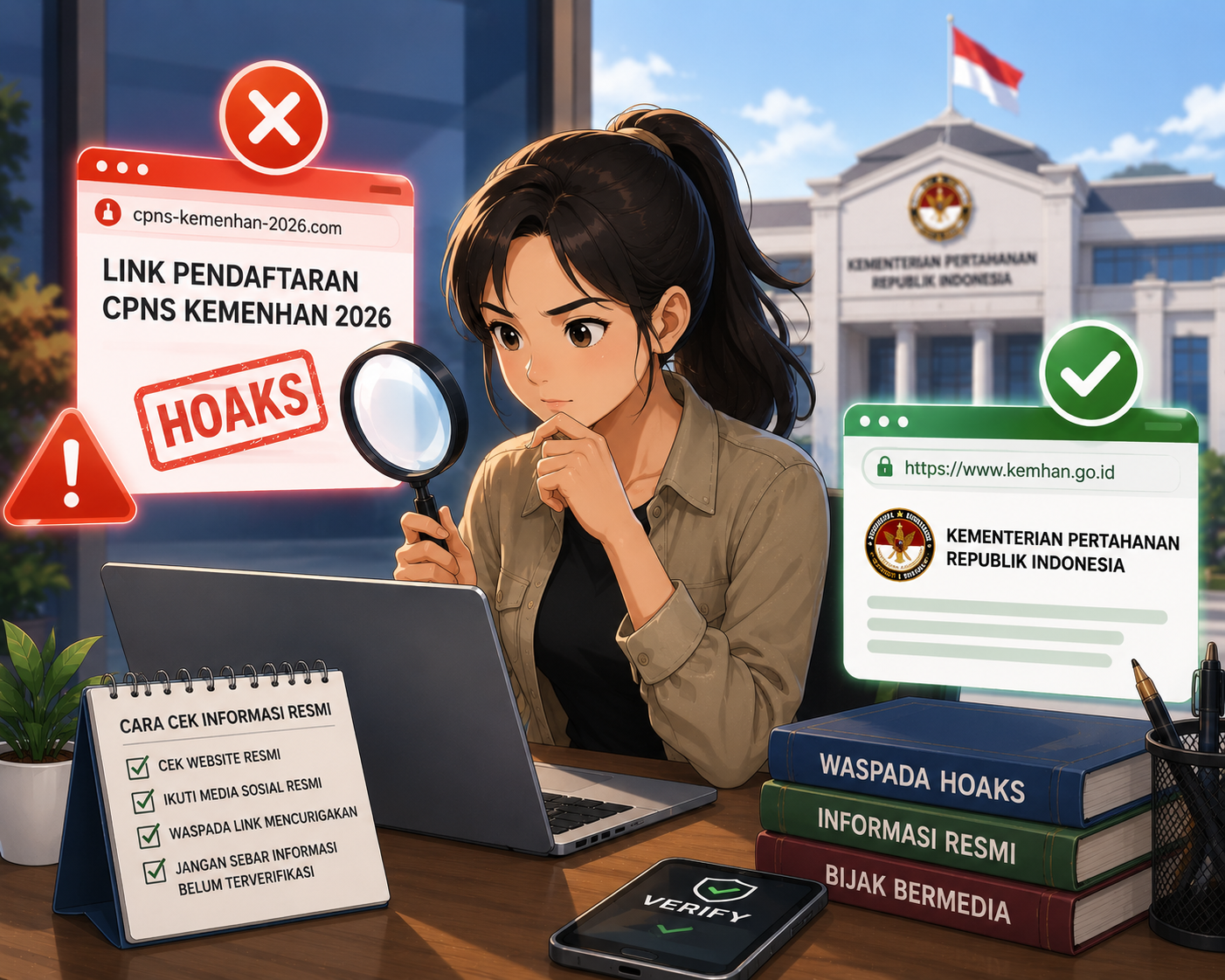 Hoaks Link Pendaftaran CPNS Kementerian Pertahanan 2026! Ini Cara Cek Informasi Resmi agar Tidak Tertipu